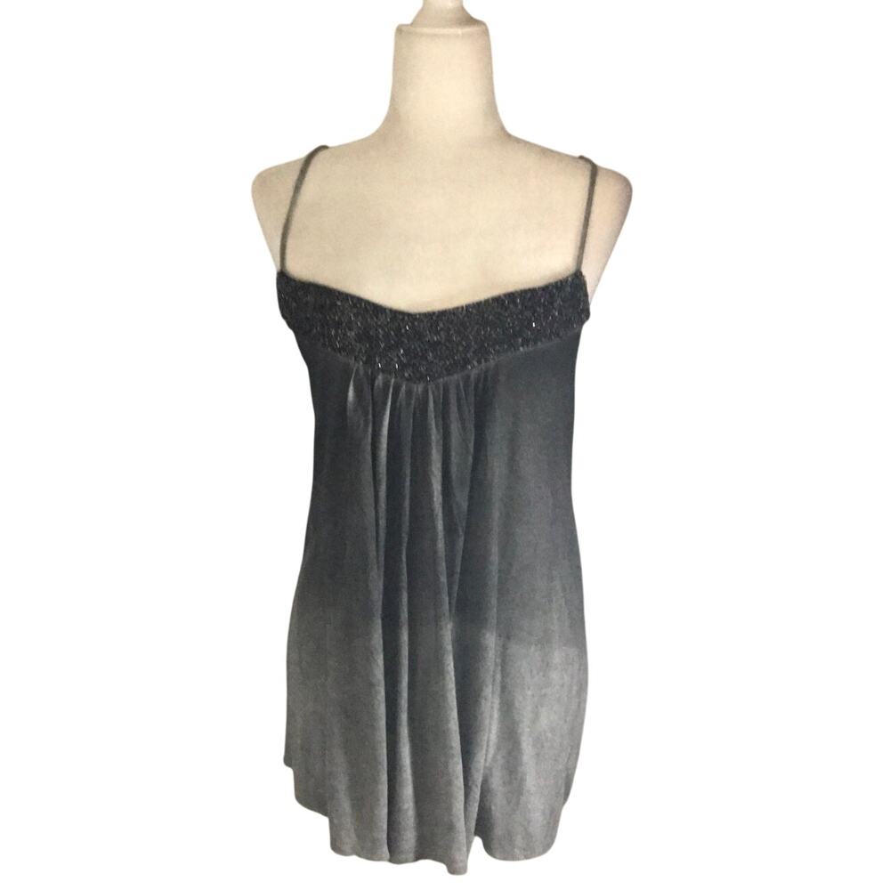 Silence + Noise Sequin Sweetheart Neckline Tank Top L Flaws Rocker Coquette Girl